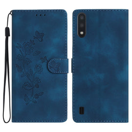 Flower Butterfly Embossing Pattern Leather Phone Case