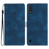 Flower Butterfly Embossing Pattern Leather Phone Case