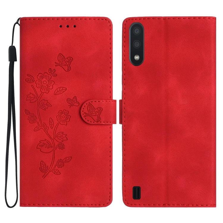 Flower Butterfly Embossing Pattern Leather Phone Case