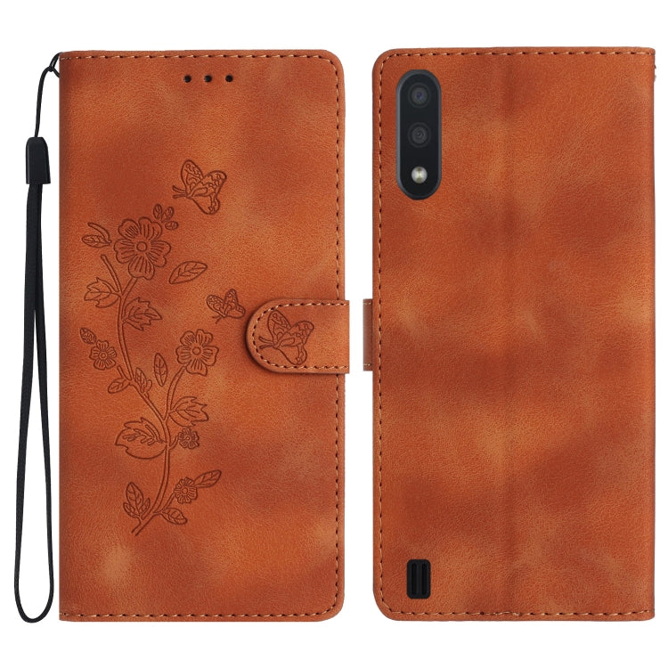 Flower Butterfly Embossing Pattern Leather Phone Case