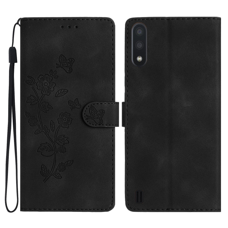 Flower Butterfly Embossing Pattern Leather Phone Case