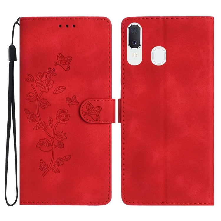 Flower Butterfly Embossing Pattern Leather Phone Case