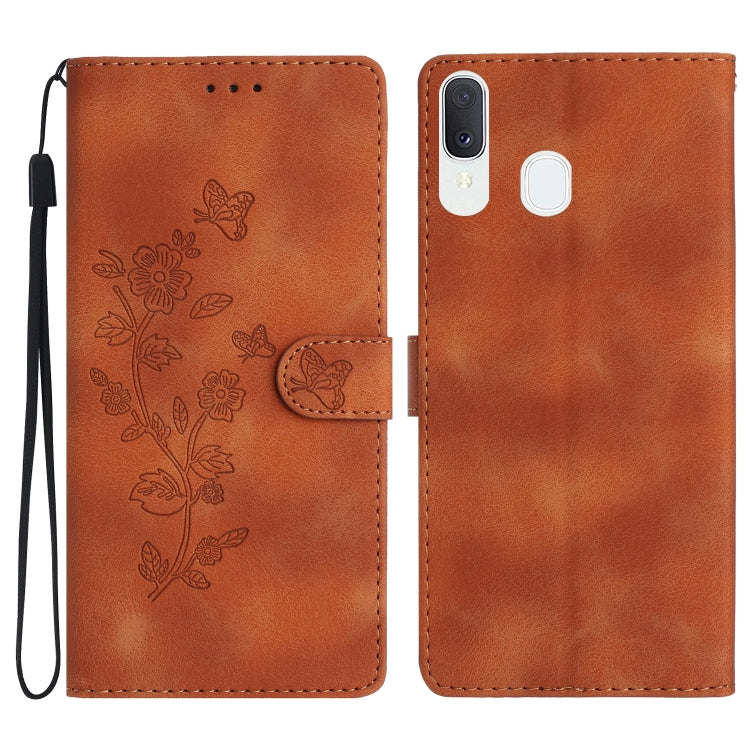 Flower Butterfly Embossing Pattern Leather Phone Case
