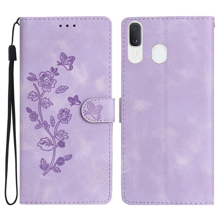 Flower Butterfly Embossing Pattern Leather Phone Case