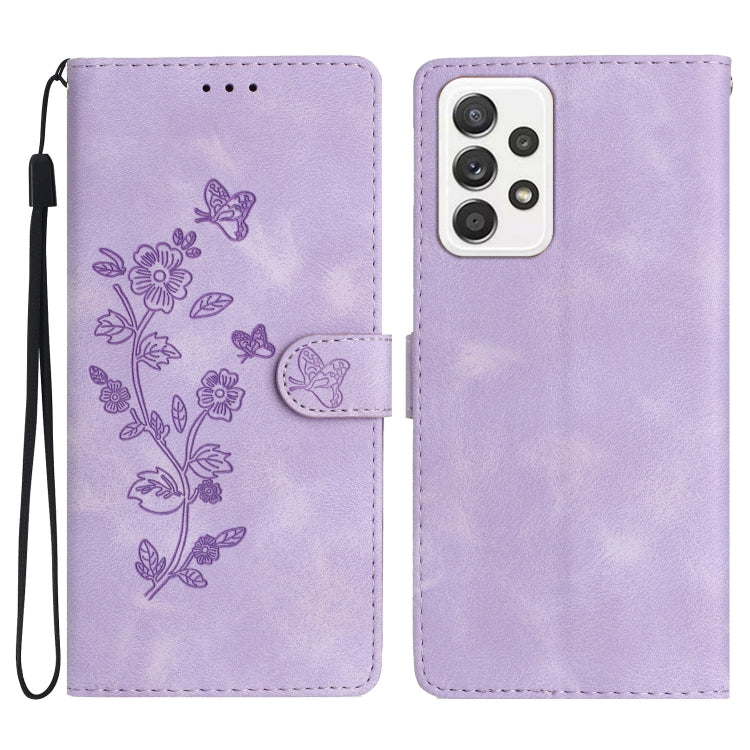 Flower Butterfly Embossing Pattern Leather Phone Case, For Samsung Galaxy A35 5G, For Samsung Galaxy A23 5G, For Samsung Galaxy S24 Ultra 5G, For Samsung Galaxy A25 5G, For Samsung Galaxy A15, For Samsung Galaxy S24+ 5G, For Samsung Galaxy S23 FE 5G   ...