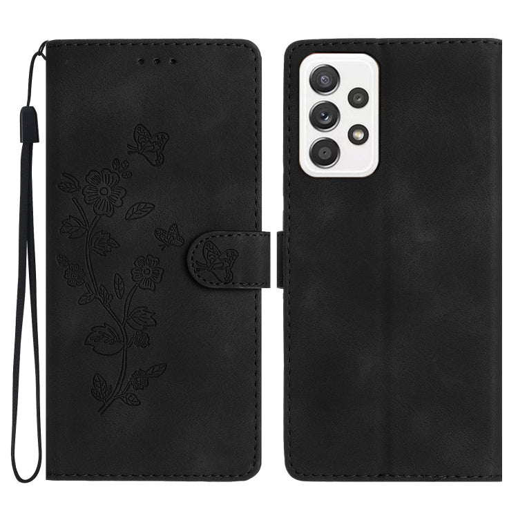 Flower Butterfly Embossing Pattern Leather Phone Case, For Samsung Galaxy A35 5G, For Samsung Galaxy A23 5G, For Samsung Galaxy S24 Ultra 5G, For Samsung Galaxy A25 5G, For Samsung Galaxy A15, For Samsung Galaxy S24+ 5G, For Samsung Galaxy S23 FE 5G   ...