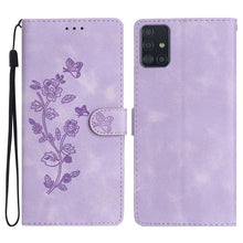 Load image into Gallery viewer, Flower Butterfly Embossing Pattern Leather Phone Case, For Samsung Galaxy A71 4G, For Samsung Galaxy A51 4G, For Samsung Galaxy A20s, For Samsung Galaxy Note10, For Samsung Galaxy Note10+, For Samsung Galaxy A20e, For Samsung Galaxy A70                ...