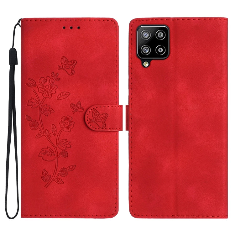 Flower Butterfly Embossing Pattern Leather Phone Case, For Samsung Galaxy S22 5G, For Samsung Galaxy A13 5G, For Samsung Galaxy M32, For Samsung Galaxy A41, For Samsung Galaxy A22 4G, For Samsung Galaxy A22 5G, For Samsung Galaxy S21 FE 5G             ...
