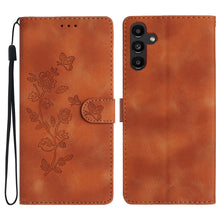Load image into Gallery viewer, Flower Butterfly Embossing Pattern Leather Phone Case, For Samsung Galaxy A25 5G, For Samsung Galaxy A15, For Samsung Galaxy A35 5G, For Samsung Galaxy A23 5G, For Samsung Galaxy S24 Ultra 5G, For Samsung Galaxy S24+ 5G, For Samsung Galaxy S23 FE 5G   ...
