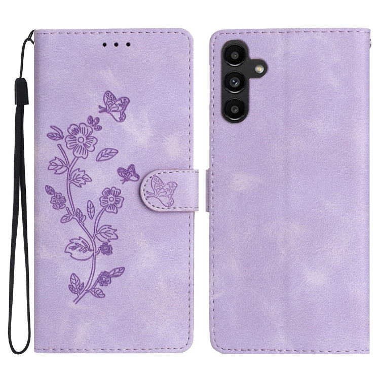 Flower Butterfly Embossing Pattern Leather Phone Case, For Samsung Galaxy A25 5G, For Samsung Galaxy A15, For Samsung Galaxy A35 5G, For Samsung Galaxy A23 5G, For Samsung Galaxy S24 Ultra 5G, For Samsung Galaxy S24+ 5G, For Samsung Galaxy S23 FE 5G   ...