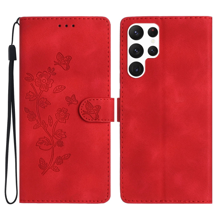 Flower Butterfly Embossing Pattern Leather Phone Case, For Samsung Galaxy A25 5G, For Samsung Galaxy A15, For Samsung Galaxy A35 5G, For Samsung Galaxy A23 5G, For Samsung Galaxy S24 Ultra 5G, For Samsung Galaxy S24+ 5G, For Samsung Galaxy S23 FE 5G   ...