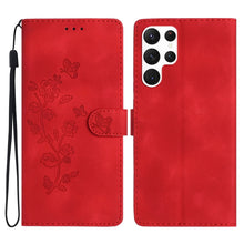 Load image into Gallery viewer, Flower Butterfly Embossing Pattern Leather Phone Case, For Samsung Galaxy A25 5G, For Samsung Galaxy A15, For Samsung Galaxy A35 5G, For Samsung Galaxy A23 5G, For Samsung Galaxy S24 Ultra 5G, For Samsung Galaxy S24+ 5G, For Samsung Galaxy S23 FE 5G   ...