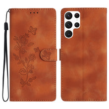 Load image into Gallery viewer, Flower Butterfly Embossing Pattern Leather Phone Case, For Samsung Galaxy A25 5G, For Samsung Galaxy A15, For Samsung Galaxy A35 5G, For Samsung Galaxy A23 5G, For Samsung Galaxy S24 Ultra 5G, For Samsung Galaxy S24+ 5G, For Samsung Galaxy S23 FE 5G   ...