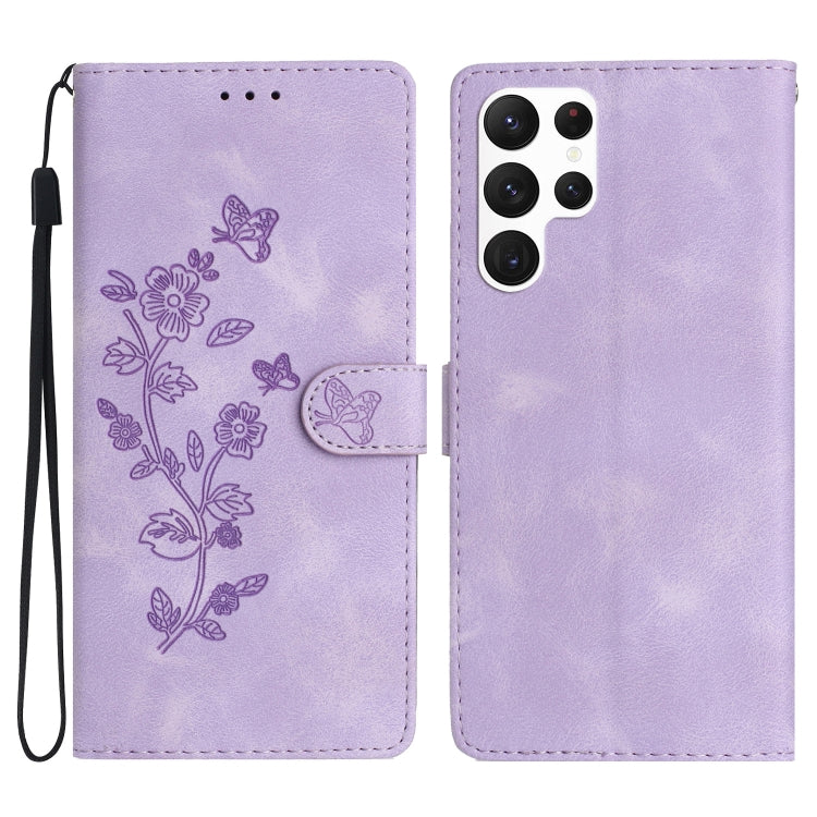 Flower Butterfly Embossing Pattern Leather Phone Case, For Samsung Galaxy A25 5G, For Samsung Galaxy A15, For Samsung Galaxy A35 5G, For Samsung Galaxy A23 5G, For Samsung Galaxy S24 Ultra 5G, For Samsung Galaxy S24+ 5G, For Samsung Galaxy S23 FE 5G   ...