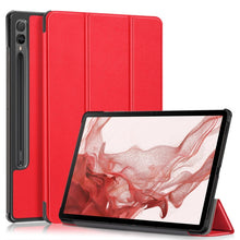 Load image into Gallery viewer, Custer Pure Color 3-Fold Holder Smart Leather Tablet Case