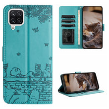 Load image into Gallery viewer, Cat Embossing Pattern Leather Phone Case with Lanyard