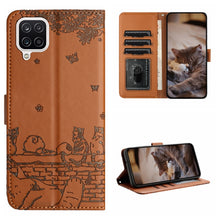 Load image into Gallery viewer, Cat Embossing Pattern Leather Phone Case with Lanyard