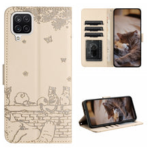 Load image into Gallery viewer, Cat Embossing Pattern Leather Phone Case with Lanyard