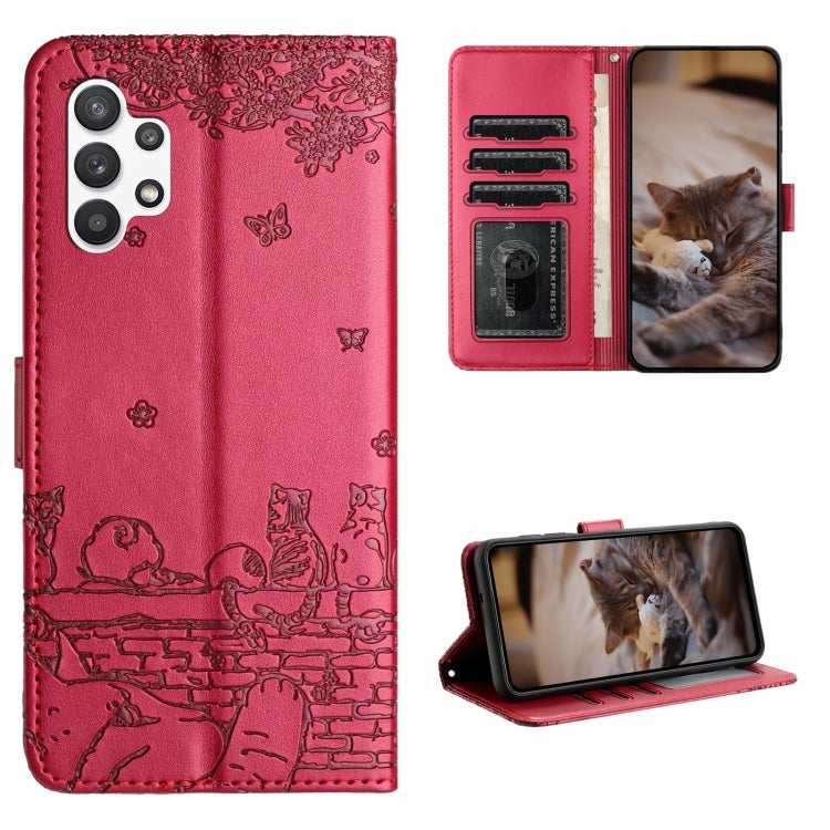 Cat Embossing Pattern Leather Phone Case with Lanyard, For Samsung Galaxy A13 4G, For Samsung Galaxy S22 Ultra, For Samsung Galaxy S22+, For Samsung Galaxy S22, For Samsung Galaxy A22 5G, For Samsung Galaxy S21 FE, For Samsung Galaxy A72               ...