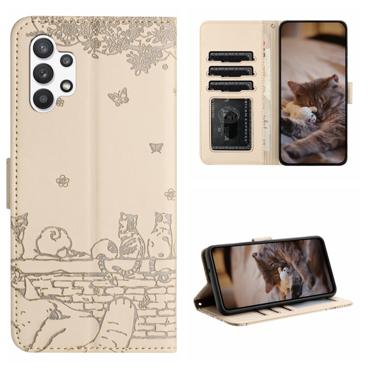 Cat Embossing Pattern Leather Phone Case with Lanyard, For Samsung Galaxy A13 4G, For Samsung Galaxy S22 Ultra, For Samsung Galaxy S22+, For Samsung Galaxy S22, For Samsung Galaxy A22 5G, For Samsung Galaxy S21 FE, For Samsung Galaxy A72               ...