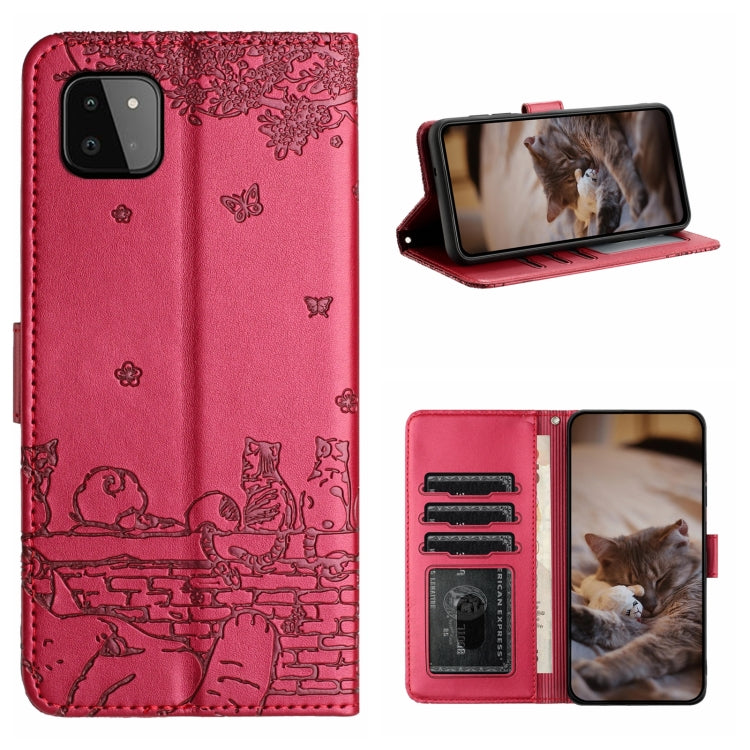 Cat Embossing Pattern Leather Phone Case with Lanyard, For Samsung Galaxy A13 4G, For Samsung Galaxy S22 Ultra, For Samsung Galaxy S22+, For Samsung Galaxy S22, For Samsung Galaxy A22 5G, For Samsung Galaxy S21 FE, For Samsung Galaxy A72               ...