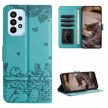 Load image into Gallery viewer, Cat Embossing Pattern Leather Phone Case with Lanyard, For Samsung Galaxy A15, For Samsung Galaxy A54, For Samsung Galaxy A05s, For Samsung Galaxy S23 FE, For Samsung Galaxy S23 Ultra, For Samsung Galaxy S23, For Samsung Galaxy S20 FE                  ...