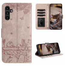 Load image into Gallery viewer, Cat Embossing Pattern Leather Phone Case with Lanyard, For Samsung Galaxy A15 5G, For Samsung Galaxy S24 Ultra, For Samsung Galaxy A24, For Samsung Galaxy A55, For Samsung Galaxy A14, For Samsung Galaxy S24+, For Samsung Galaxy S24, For Samsung Galaxy ...