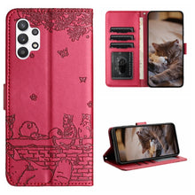 Load image into Gallery viewer, Cat Embossing Pattern Leather Phone Case with Lanyard