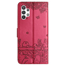 Load image into Gallery viewer, Cat Embossing Pattern Leather Phone Case with Lanyard
