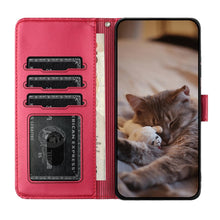 Load image into Gallery viewer, Cat Embossing Pattern Leather Phone Case with Lanyard