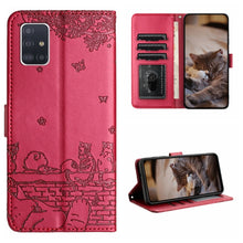 Load image into Gallery viewer, Cat Embossing Pattern Leather Phone Case with Lanyard
