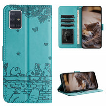 Load image into Gallery viewer, Cat Embossing Pattern Leather Phone Case with Lanyard