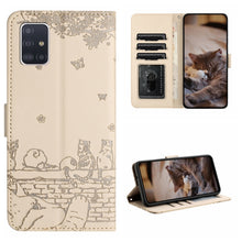 Load image into Gallery viewer, Cat Embossing Pattern Leather Phone Case with Lanyard