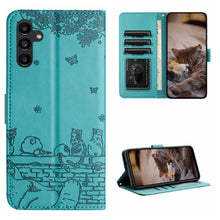 Load image into Gallery viewer, Cat Embossing Pattern Leather Phone Case with Lanyard, For Samsung Galaxy A54, For Samsung Galaxy A05s, For Samsung Galaxy A15, For Samsung Galaxy S23 FE, For Samsung Galaxy S23 Ultra, For Samsung Galaxy S23, For Samsung Galaxy S20 FE                  ...