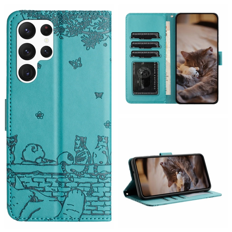 Cat Embossing Pattern Leather Phone Case with Lanyard, For Samsung Galaxy A13 4G, For Samsung Galaxy S22 Ultra, For Samsung Galaxy S22+, For Samsung Galaxy S22, For Samsung Galaxy A22 5G, For Samsung Galaxy S21 FE, For Samsung Galaxy A72               ...
