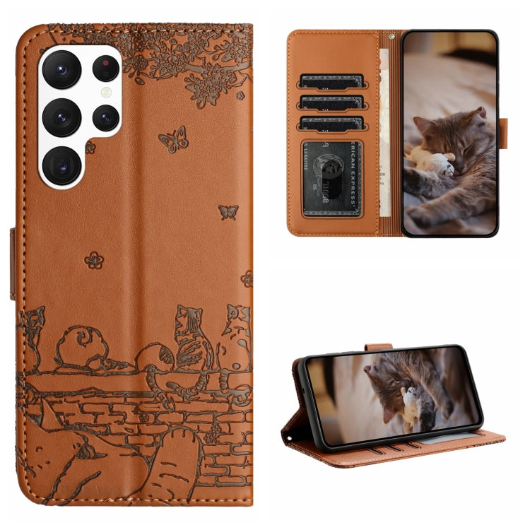 Cat Embossing Pattern Leather Phone Case with Lanyard, For Samsung Galaxy A13 4G, For Samsung Galaxy S22 Ultra, For Samsung Galaxy S22+, For Samsung Galaxy S22, For Samsung Galaxy A22 5G, For Samsung Galaxy S21 FE, For Samsung Galaxy A72               ...