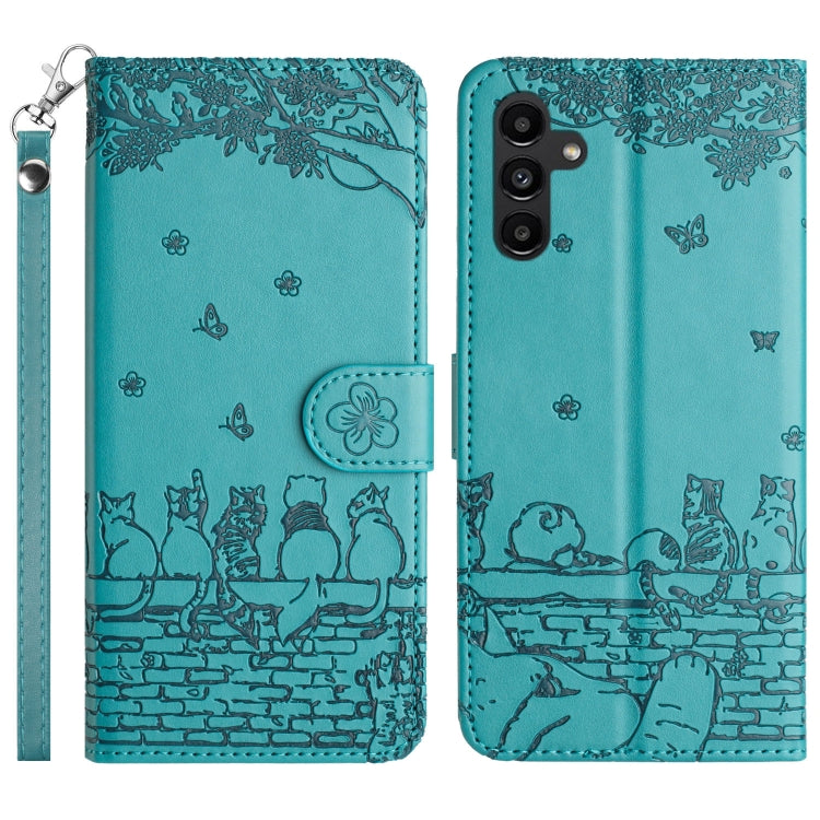 Cat Embossing Pattern Leather Phone Case with Lanyard, For Samsung Galaxy A54, For Samsung Galaxy A05s, For Samsung Galaxy A15, For Samsung Galaxy S23 FE, For Samsung Galaxy S23 Ultra, For Samsung Galaxy S23, For Samsung Galaxy S20 FE                  ...