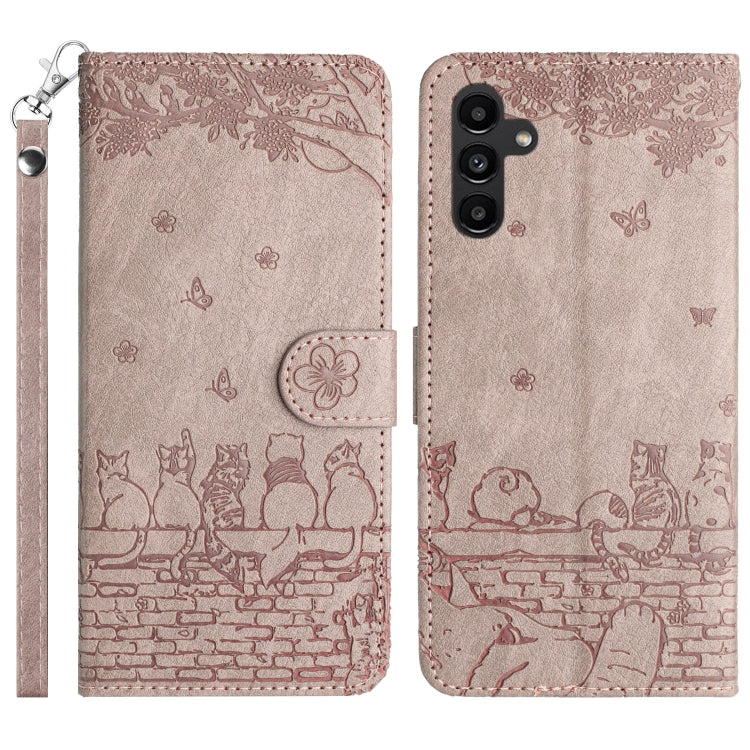 Cat Embossing Pattern Leather Phone Case with Lanyard, For Samsung Galaxy A54, For Samsung Galaxy A05s, For Samsung Galaxy A15, For Samsung Galaxy S23 FE, For Samsung Galaxy S23 Ultra, For Samsung Galaxy S23, For Samsung Galaxy S20 FE                  ...