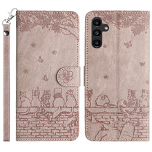 Load image into Gallery viewer, Cat Embossing Pattern Leather Phone Case with Lanyard, For Samsung Galaxy A54, For Samsung Galaxy A05s, For Samsung Galaxy A15, For Samsung Galaxy S23 FE, For Samsung Galaxy S23 Ultra, For Samsung Galaxy S23, For Samsung Galaxy S20 FE                  ...