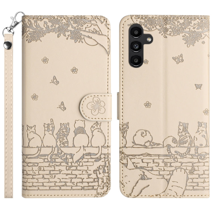 Cat Embossing Pattern Leather Phone Case with Lanyard, For Samsung Galaxy A54, For Samsung Galaxy A05s, For Samsung Galaxy A15, For Samsung Galaxy S23 FE, For Samsung Galaxy S23 Ultra, For Samsung Galaxy S23, For Samsung Galaxy S20 FE                  ...