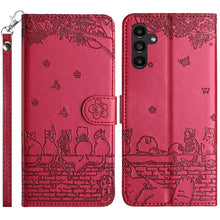 Load image into Gallery viewer, Cat Embossing Pattern Leather Phone Case with Lanyard, For Samsung Galaxy A54, For Samsung Galaxy A05s, For Samsung Galaxy A15, For Samsung Galaxy S23 FE, For Samsung Galaxy S23 Ultra, For Samsung Galaxy S23, For Samsung Galaxy S20 FE                  ...