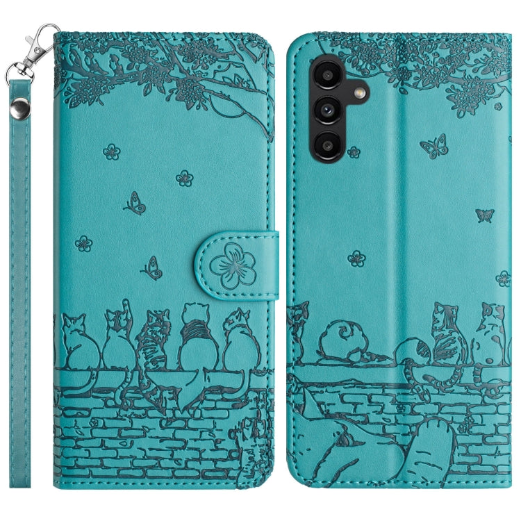 Cat Embossing Pattern Leather Phone Case with Lanyard, For Samsung Galaxy A54, For Samsung Galaxy A05s, For Samsung Galaxy A15, For Samsung Galaxy S23 FE, For Samsung Galaxy S23 Ultra, For Samsung Galaxy S23, For Samsung Galaxy S20 FE                  ...
