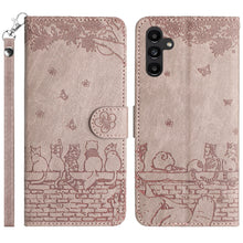 Load image into Gallery viewer, Cat Embossing Pattern Leather Phone Case with Lanyard, For Samsung Galaxy A24, For Samsung Galaxy A15 5G, For Samsung Galaxy S24 Ultra, For Samsung Galaxy A14, For Samsung Galaxy S24+, For Samsung Galaxy A55, For Samsung Galaxy A35, For Samsung Galaxy ...