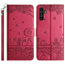 Load image into Gallery viewer, Cat Embossing Pattern Leather Phone Case with Lanyard, For Samsung Galaxy A24, For Samsung Galaxy A15 5G, For Samsung Galaxy S24 Ultra, For Samsung Galaxy A14, For Samsung Galaxy S24+, For Samsung Galaxy A55, For Samsung Galaxy A35, For Samsung Galaxy ...