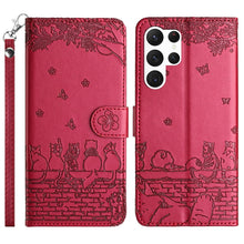Load image into Gallery viewer, Cat Embossing Pattern Leather Phone Case with Lanyard, For Samsung Galaxy A15 5G, For Samsung Galaxy S24 Ultra, For Samsung Galaxy A24, For Samsung Galaxy A55, For Samsung Galaxy A14, For Samsung Galaxy S24+, For Samsung Galaxy S24, For Samsung Galaxy ...