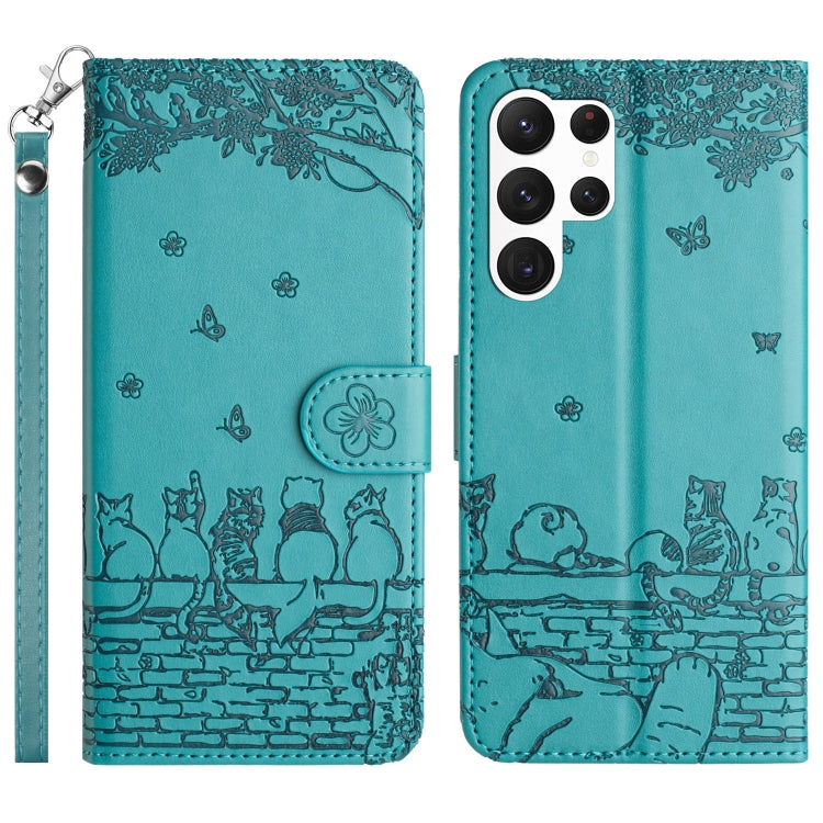 Cat Embossing Pattern Leather Phone Case with Lanyard, For Samsung Galaxy A15 5G, For Samsung Galaxy S24 Ultra, For Samsung Galaxy A24, For Samsung Galaxy A55, For Samsung Galaxy A14, For Samsung Galaxy S24+, For Samsung Galaxy S24, For Samsung Galaxy ...