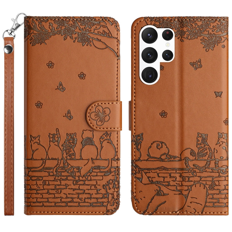 Cat Embossing Pattern Leather Phone Case with Lanyard, For Samsung Galaxy A15 5G, For Samsung Galaxy S24 Ultra, For Samsung Galaxy A24, For Samsung Galaxy A55, For Samsung Galaxy A14, For Samsung Galaxy S24+, For Samsung Galaxy S24, For Samsung Galaxy ...