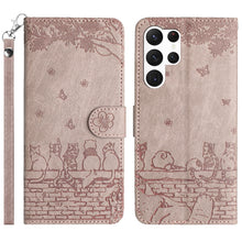 Load image into Gallery viewer, Cat Embossing Pattern Leather Phone Case with Lanyard, For Samsung Galaxy A15 5G, For Samsung Galaxy S24 Ultra, For Samsung Galaxy A24, For Samsung Galaxy A55, For Samsung Galaxy A14, For Samsung Galaxy S24+, For Samsung Galaxy S24, For Samsung Galaxy ...
