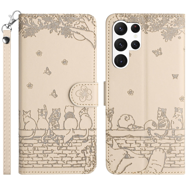 Cat Embossing Pattern Leather Phone Case with Lanyard, For Samsung Galaxy A15 5G, For Samsung Galaxy S24 Ultra, For Samsung Galaxy A24, For Samsung Galaxy A55, For Samsung Galaxy A14, For Samsung Galaxy S24+, For Samsung Galaxy S24, For Samsung Galaxy ...
