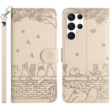 Load image into Gallery viewer, Cat Embossing Pattern Leather Phone Case with Lanyard, For Samsung Galaxy A15 5G, For Samsung Galaxy S24 Ultra, For Samsung Galaxy A24, For Samsung Galaxy A55, For Samsung Galaxy A14, For Samsung Galaxy S24+, For Samsung Galaxy S24, For Samsung Galaxy ...